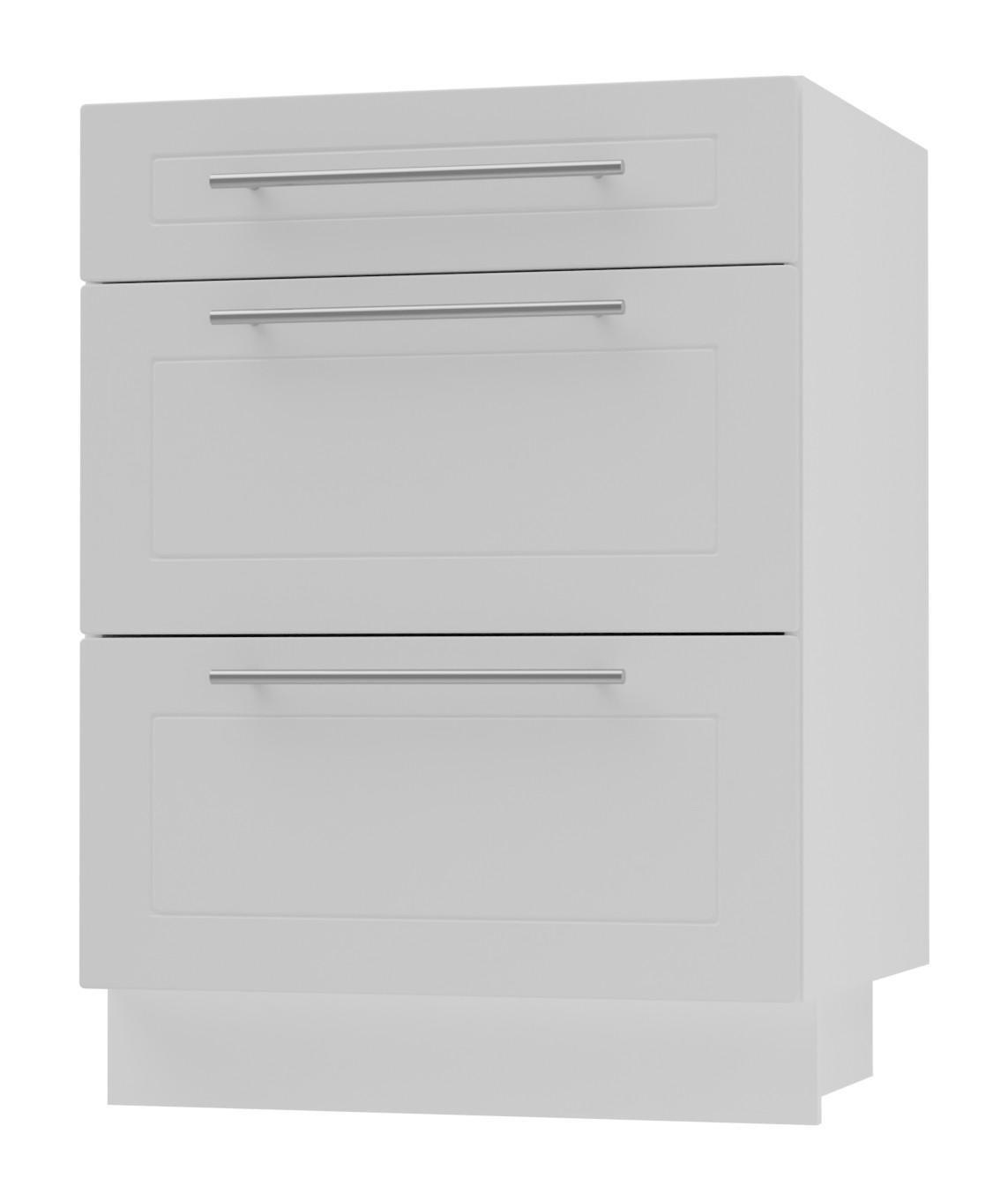 Feldmann-Wohnen Schubladenunterschrank Weiß, Weiß 60x82x50 cm