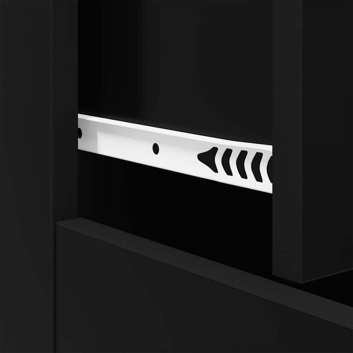 SIDEBOARD mit Schublade und Schrank mit Türen, 60/30/75 cm, aus Holzwerkstoff, in Schwarz - Schwarz/Grau, Holz/Metall (60/75/30cm) - vidaXL