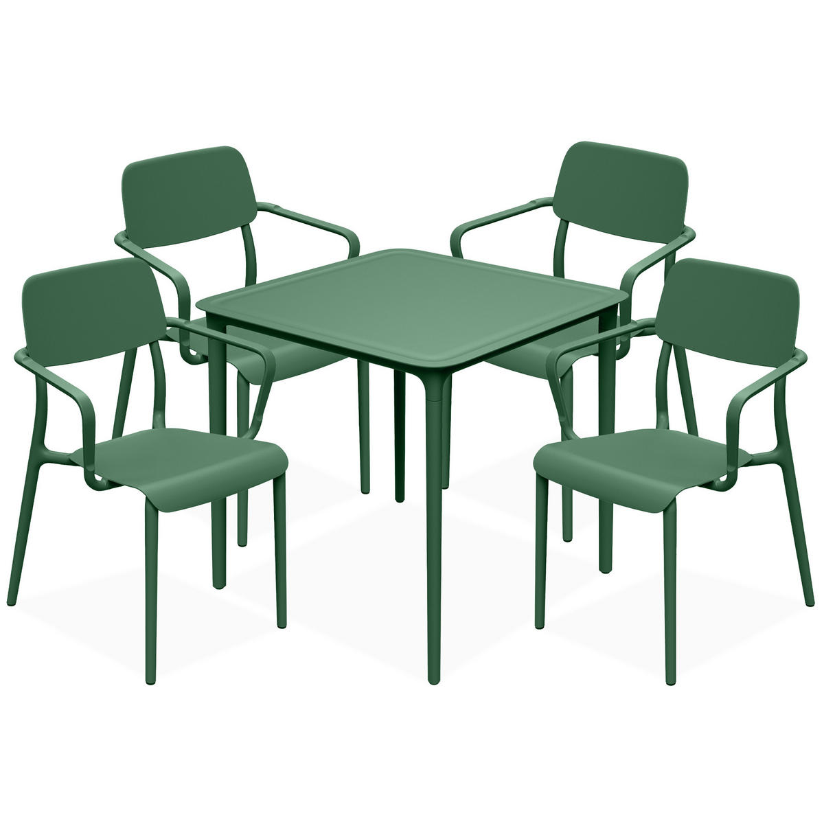 GARTENMÖBEL-SET GALIO, 5-tlg - Grün, Kunststoff - KONSIMO®