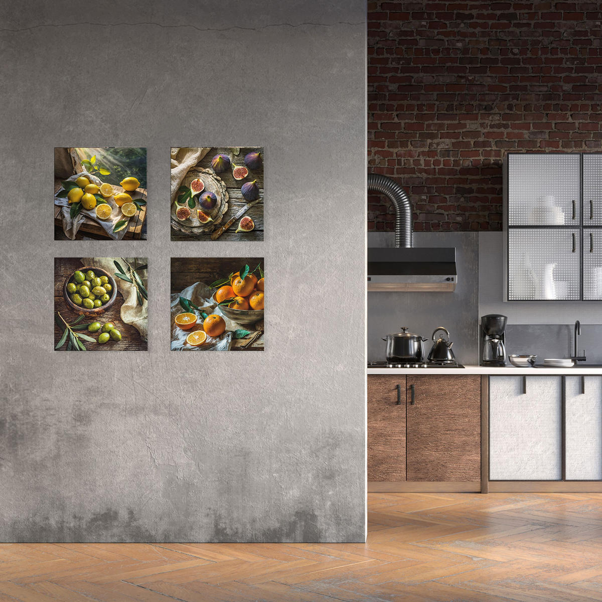 GLASBILD 30x30 cm Küche Vintage - Braun, Glas (30/30cm) - artissimo