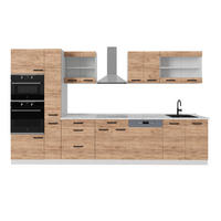 KÜCHENZEILE R-Line Goldkraft Eiche/Weiß 350 cm AP Eiche - Eiche Wotan/Weiß, Holzwerkstoff (350/81.6/60cm) - Vicco