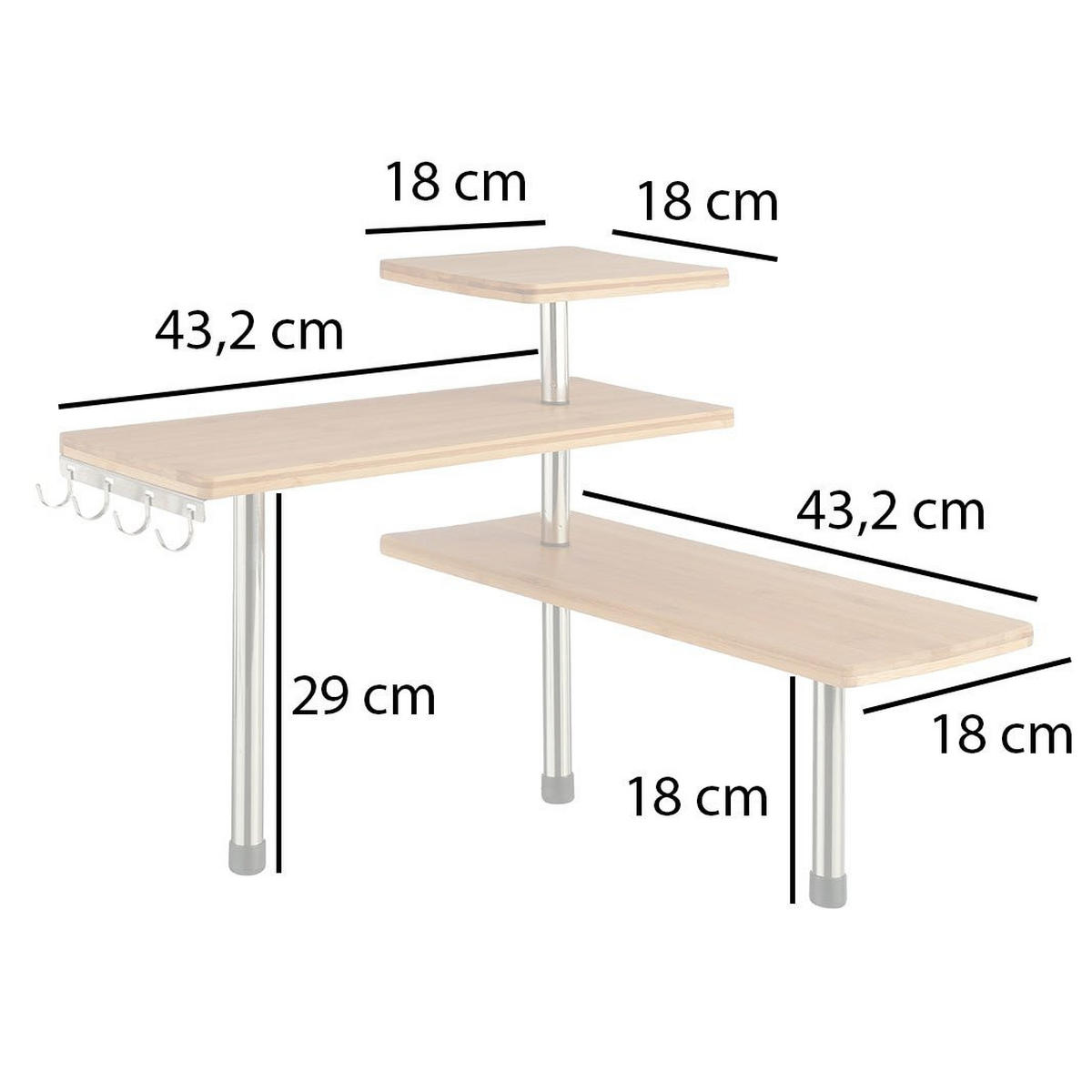 ECKREGAL Bambus - Braun, Naturmaterialien (43/39/43cm)