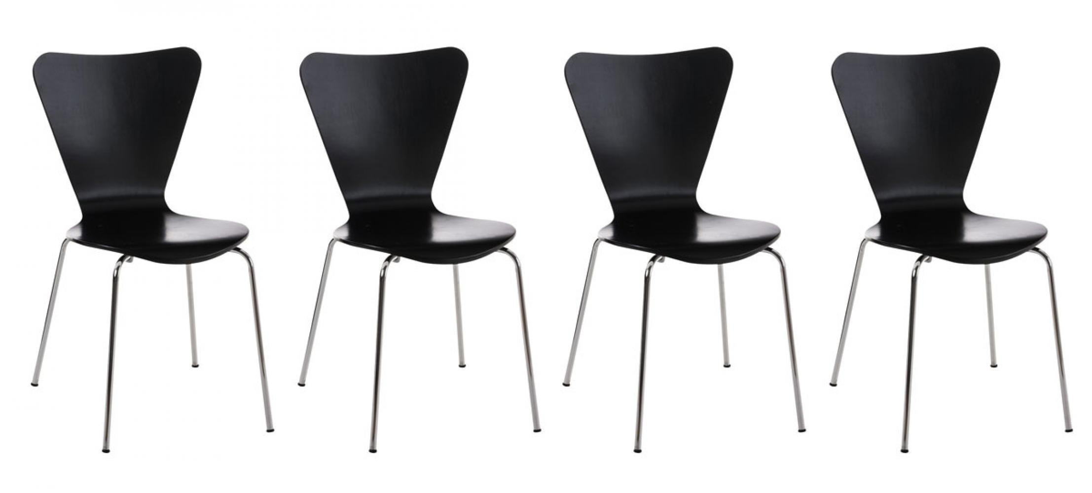 CLP Besucherstuhl Schwarz 45x85x49 cm