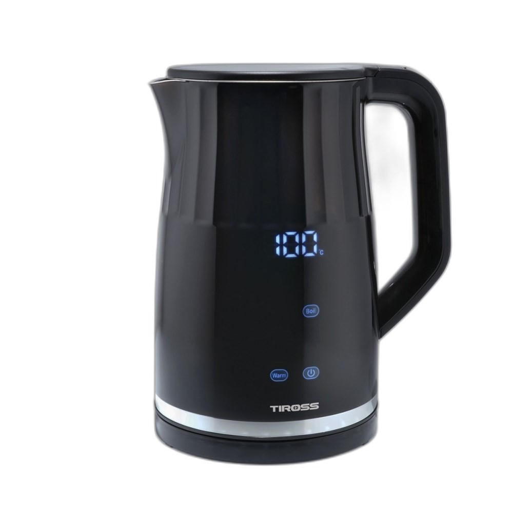 WASSERKOCHER ELEKTRISCH Schwarz 15.6/15.6/21.6 cm TS2701 - Schwarz, Metall (15.6/21.6/15.6cm) - Tiross 