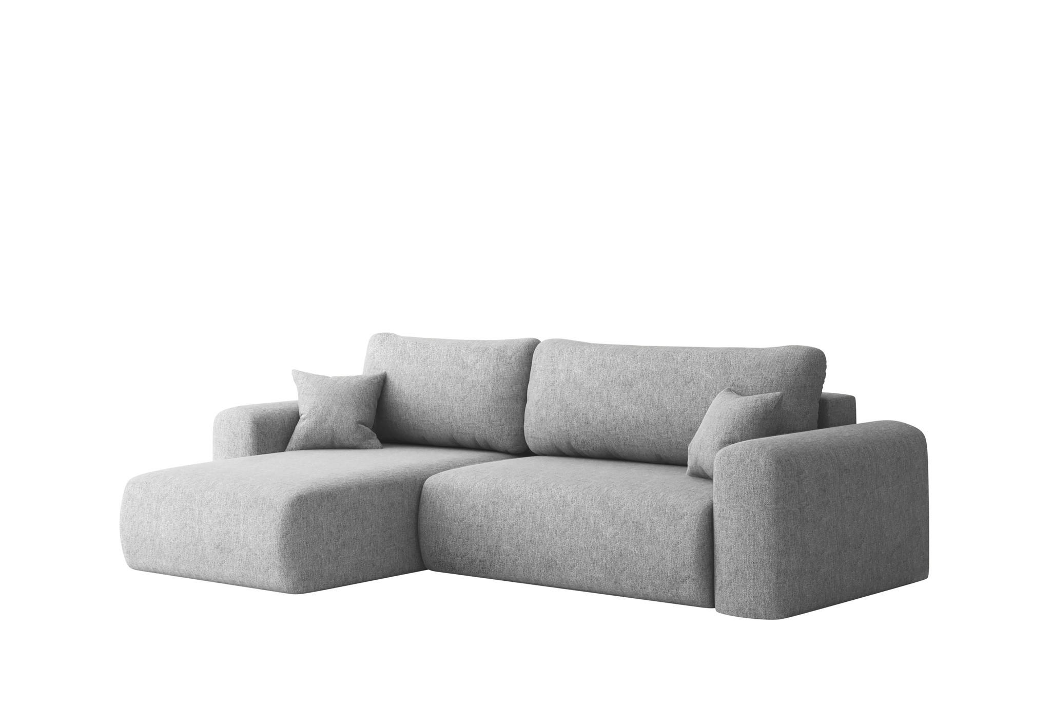 ECKSOFA Flora In Verita - Hellgrau, Holzwerkstoff/Textil (145/272cm) - Fun Möbel