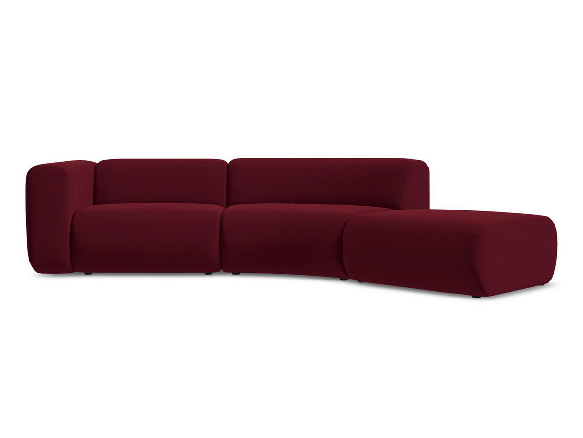 4-SITZER-SOFA Samt Stoff Rot - Bordeaux/Rot, Kunststoff/Textil (335/70/166cm) - Makamii
