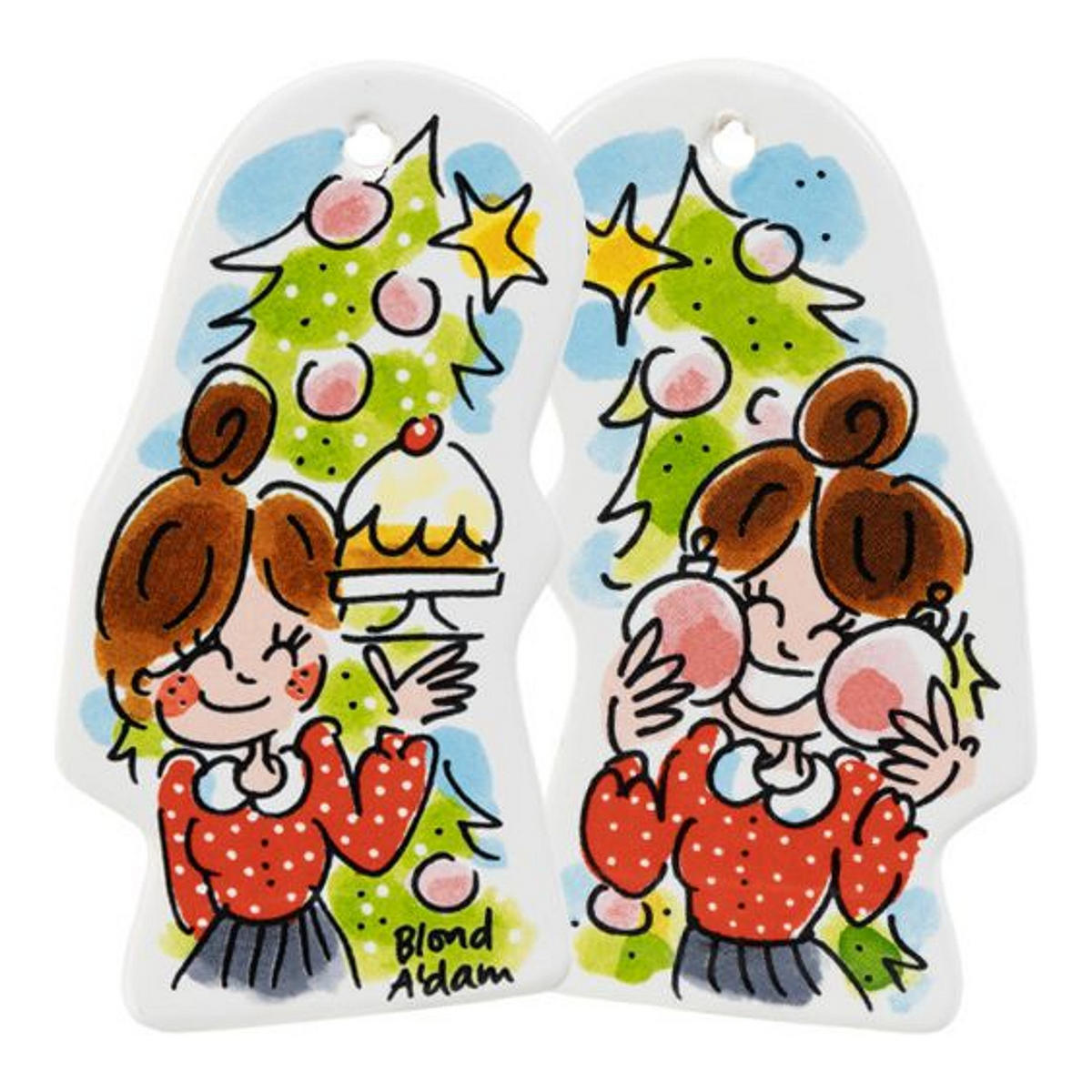 ANHÄNGER Weihnachten in Bunt - 9,5 x 5cm - Multicolor, Keramik (5/1/9.5cm) - Blond Amsterdam