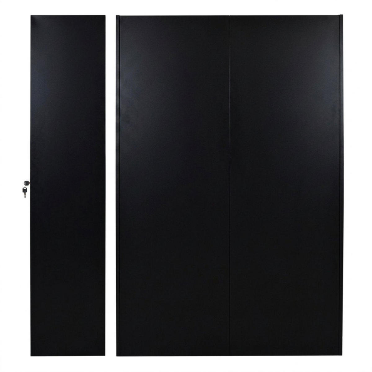 PUTZMITTELSCHRANK Rhino Metall 170x70x30cm Schwarz - Schwarz/Weiß, Metall (70/170/30cm) - PROREGAL