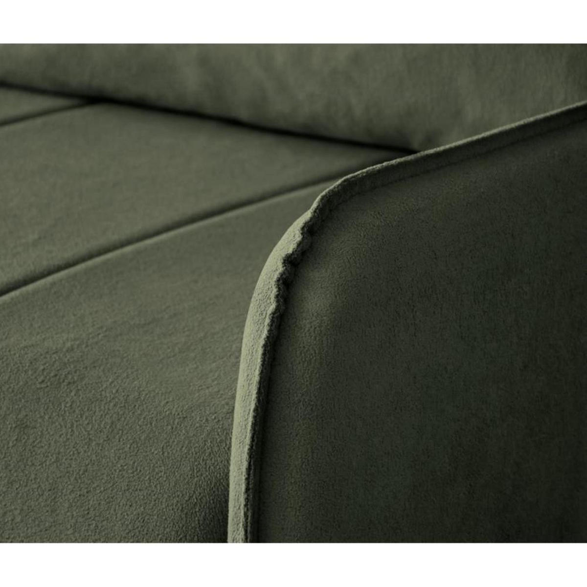 ECKSCHLAFSOFA Capri grün - Schwarz/Grün, Kunststoff/Textil (223/156cm) - Beautysofa