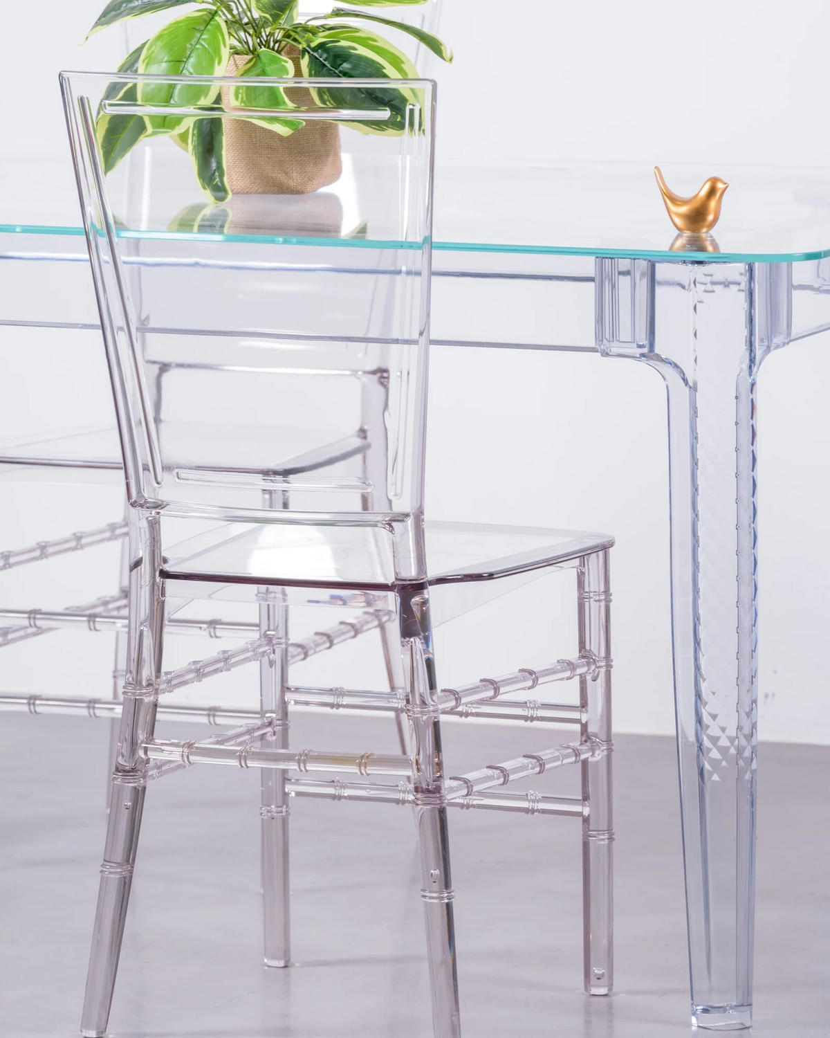 STÜHL-SET 4 Stück Kunststoff Transparent - Transparent, Kunststoff (39/90/41cm) - Nest Dream