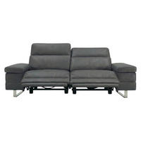 3-SITZER Sofa Virage Echtleder mit 2 x Relaxfunktion Anthrazit - Anthrazit, Leder/Metall (212/75/109cm)