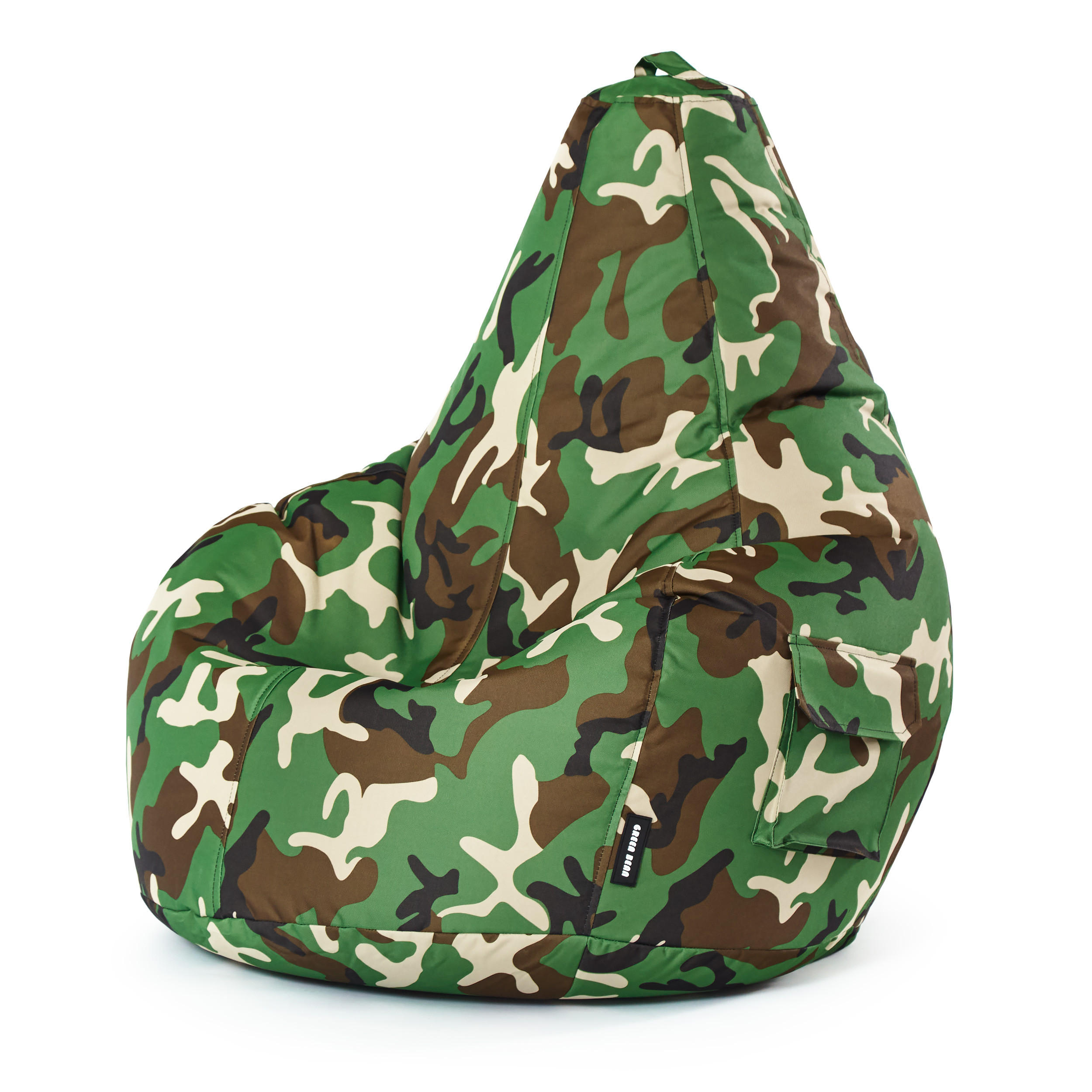 SITZSACK Lounge Chair "Cozy" 80x70x90cm - Braun/Grün, Textil (70/90/80cm) - Green Bean