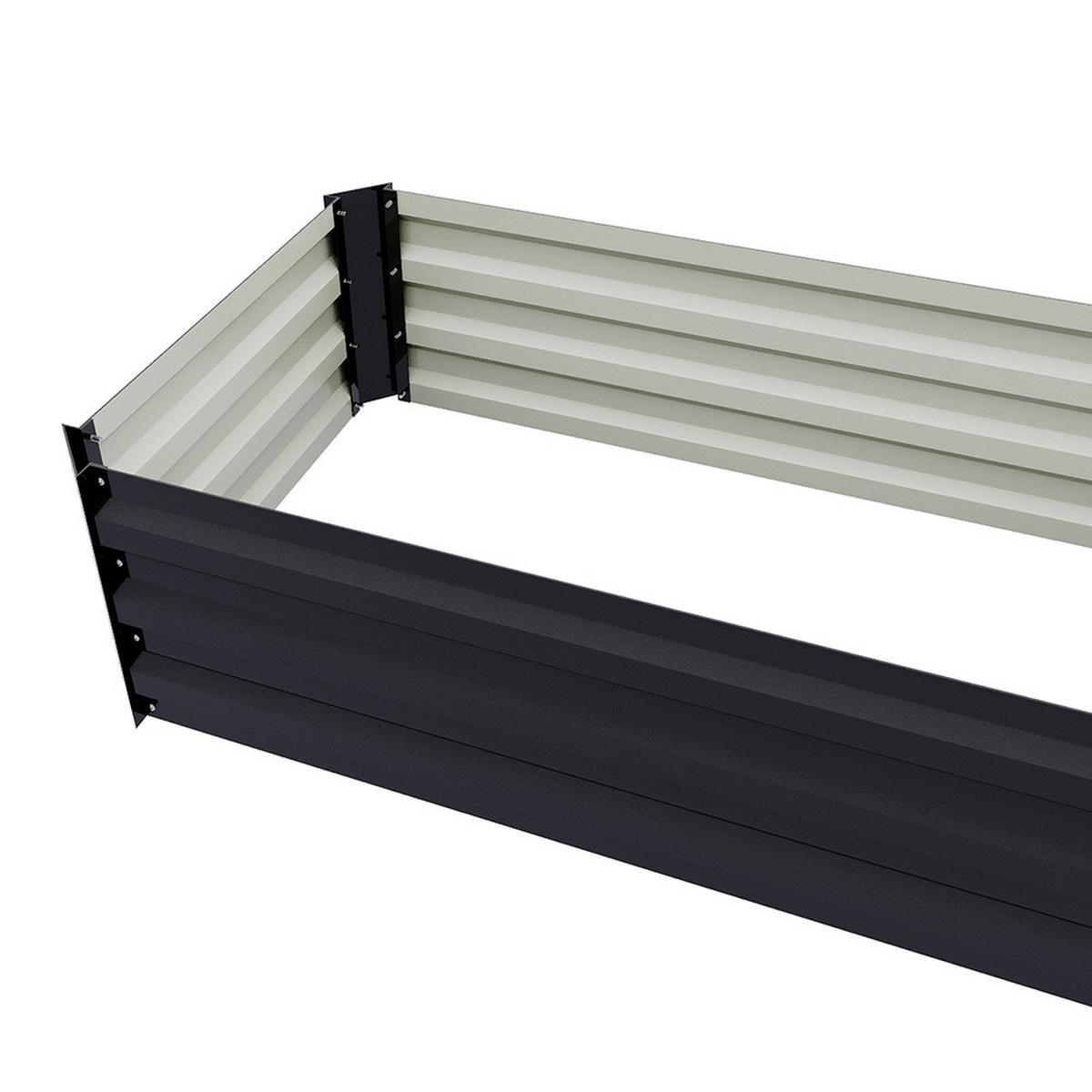 HOCHBEET Pflanzkasten aus verzinktem Stahl in Anthrazit, Rechteckig Blumenkasten Garten und Balkon, 100 × 60 × 30 cm - Dunkelgrau, Metall (60/30/100cm) - Livingandhome