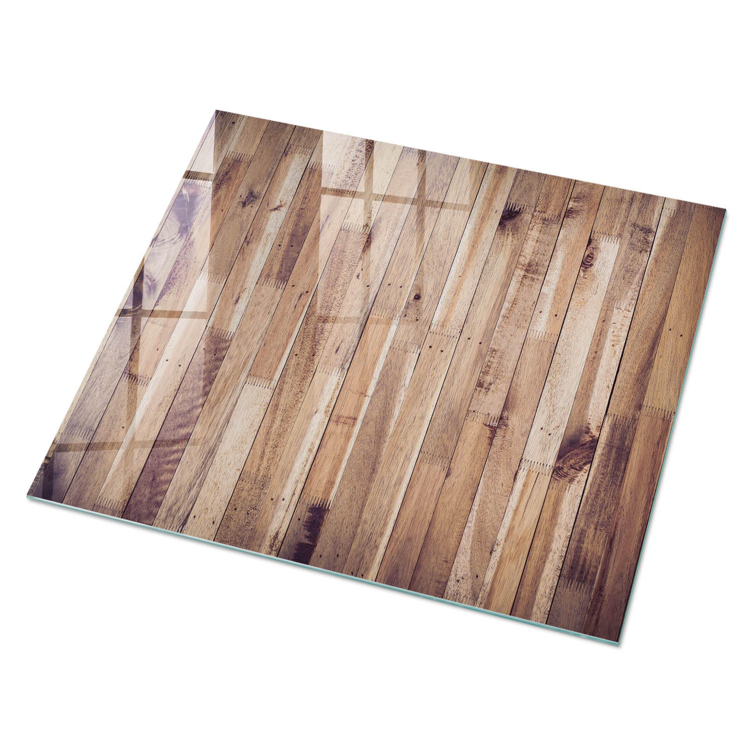 GLASPLATTE 80x60 cm – Holzpaneele - Grau, Glas (0.4/80/60cm) - ArtPrintCave