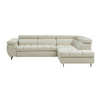 SCHLAFSOFA - 5 Personen - Samt - Beige - - Beige, Textil (274/80/204cm) - Vente-Unique