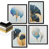 WANDBILDER 4er-Set - 50x50 cm & 40x60 cm Schwarzer Rahmen - Zitronenweinporträt Kahlo - Schwarz, Kunststoff (50/50cm) - ArtPrintCave