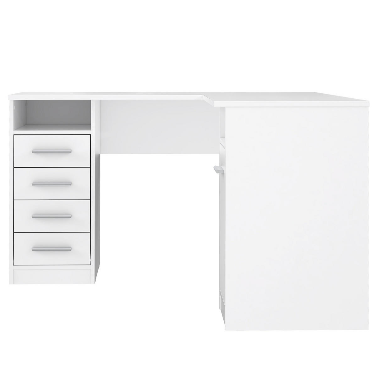 ECKSCHREIBTISCH - Weiß - Weiß, Holzwerkstoff (125/125/75cm) - home24