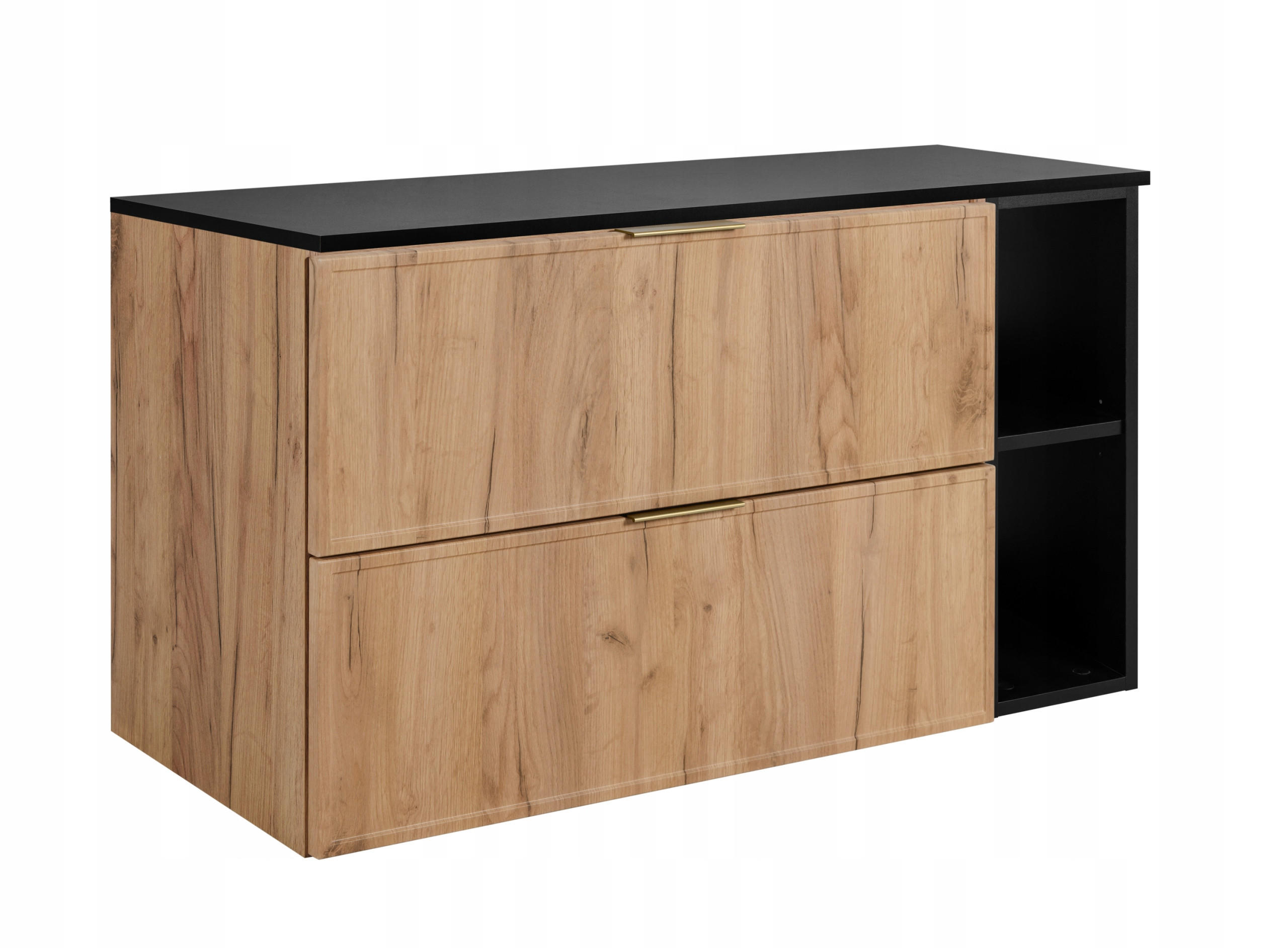 Rodan Waschbeckunterschrank Schwarz, Eiche 100x57x46 cm