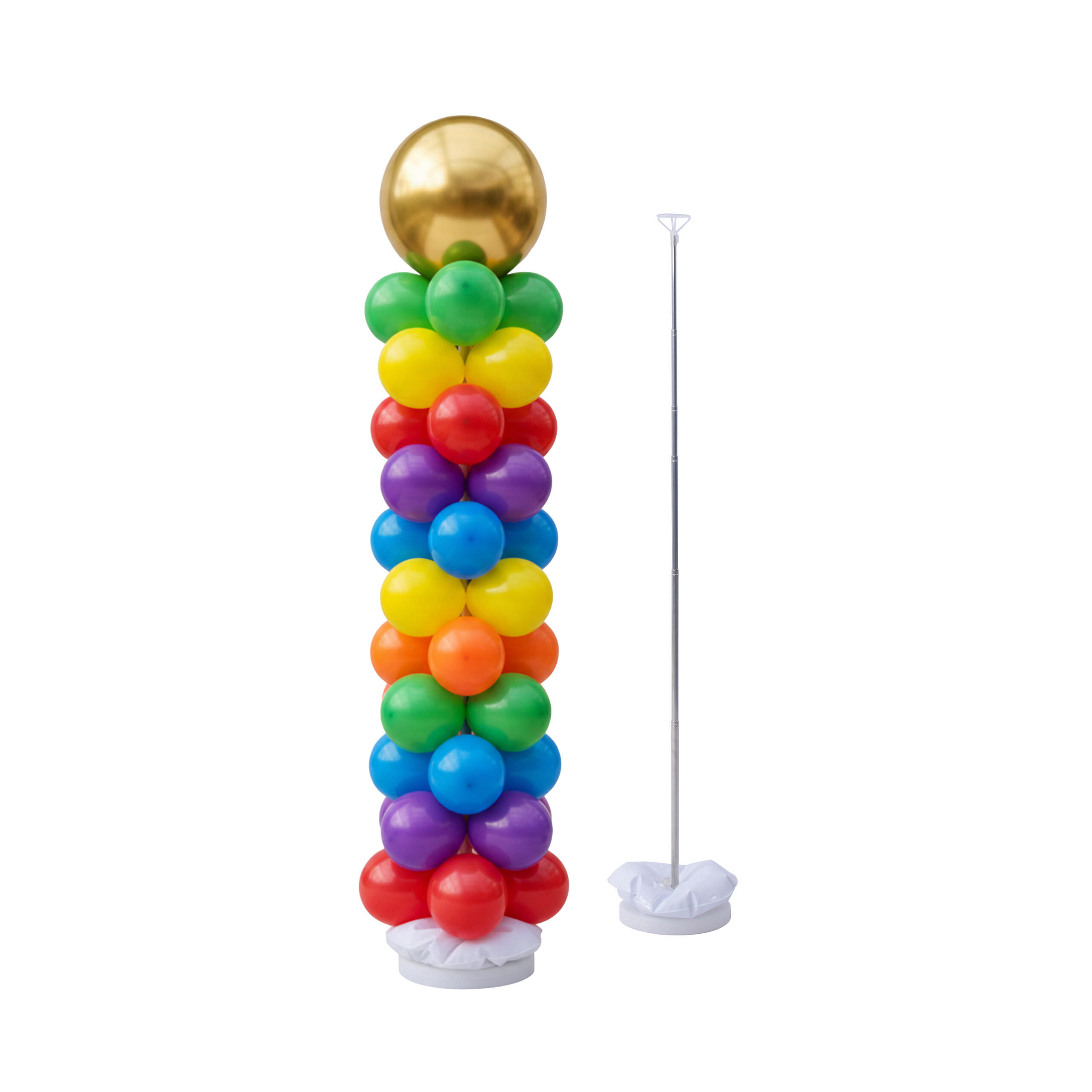 2XSTOJANY balonů - různobarevná, kov/plast (21/205/21cm) - Relaxdays