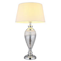 LED TISCHLEUCHTE Altmessing Chrom - Weiß, Glas (38/38/66cm) - Globo Lighting