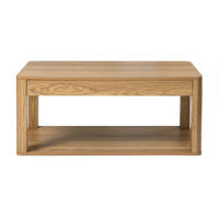 COUCHTISCH 2 rechteckige Holzoptik-Ablagen L90 cm - CELIA - Eschefarben, Holzwerkstoff (56/50/40cm) - Calicosy