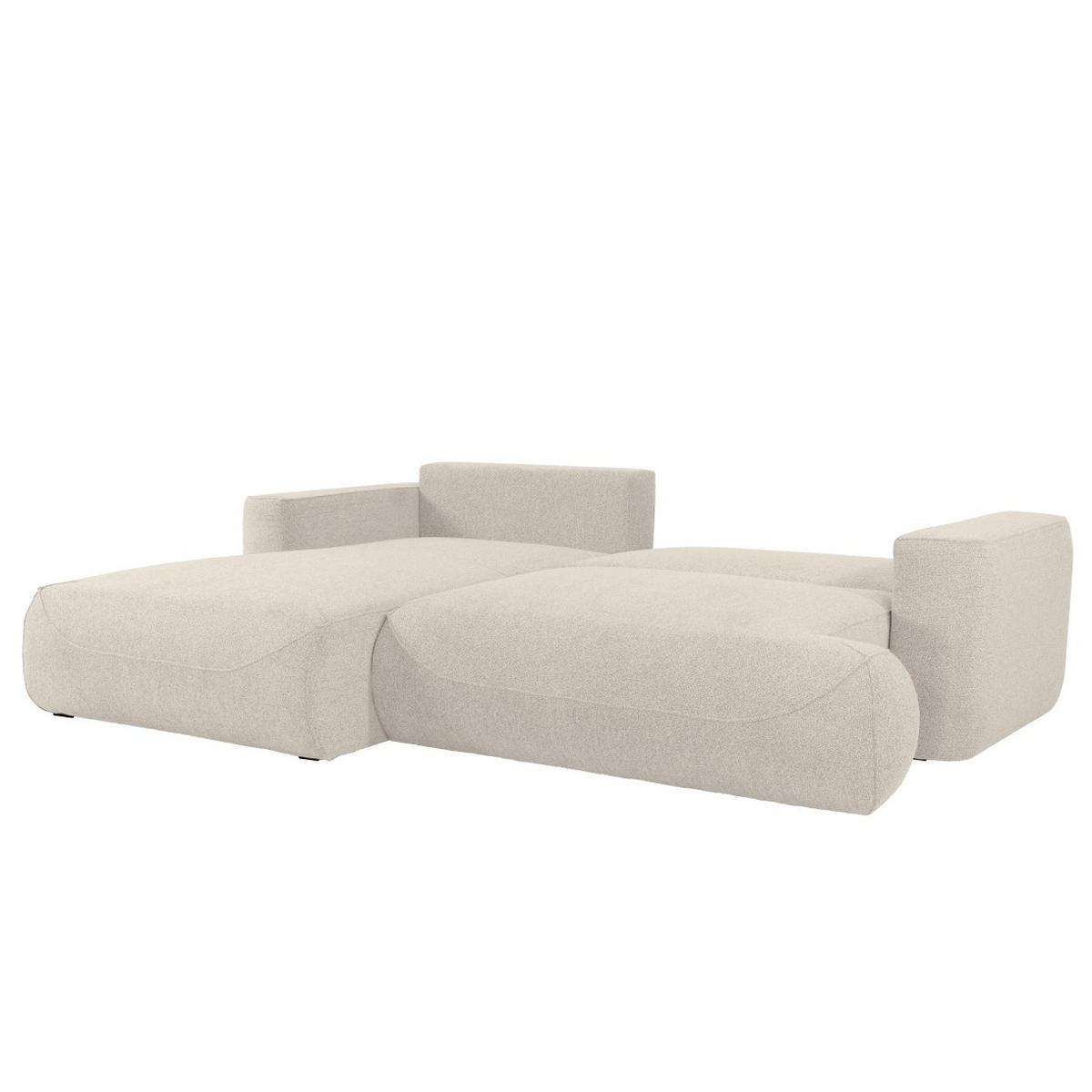 ECKSOFA LUNA mit Bettkasten und Schlaffunktion, Ecru - Ecru, Textil (195/271cm) - KS Home Concept