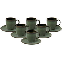 KAFFEETASSEN MIT UNTERTASSEN Lave Vert 190 ml 6er Set - Grün, Keramik (15.2/9.9/15.3cm) - like.Villeroy & Boch