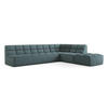 ECKSOFA Beidseitig Strukturstoff Stoff Blau - Blau/Blaugrau, Kunststoff/Textil (308/258cm) - Makamii