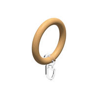 RUNDRINGE MIT FALTENHAKEN FÜR GARDINENSTANGEN 28 mm Ø, Buche, Packung 10 Stück - Buchefarben, Holz (28cm) - INTERDECO