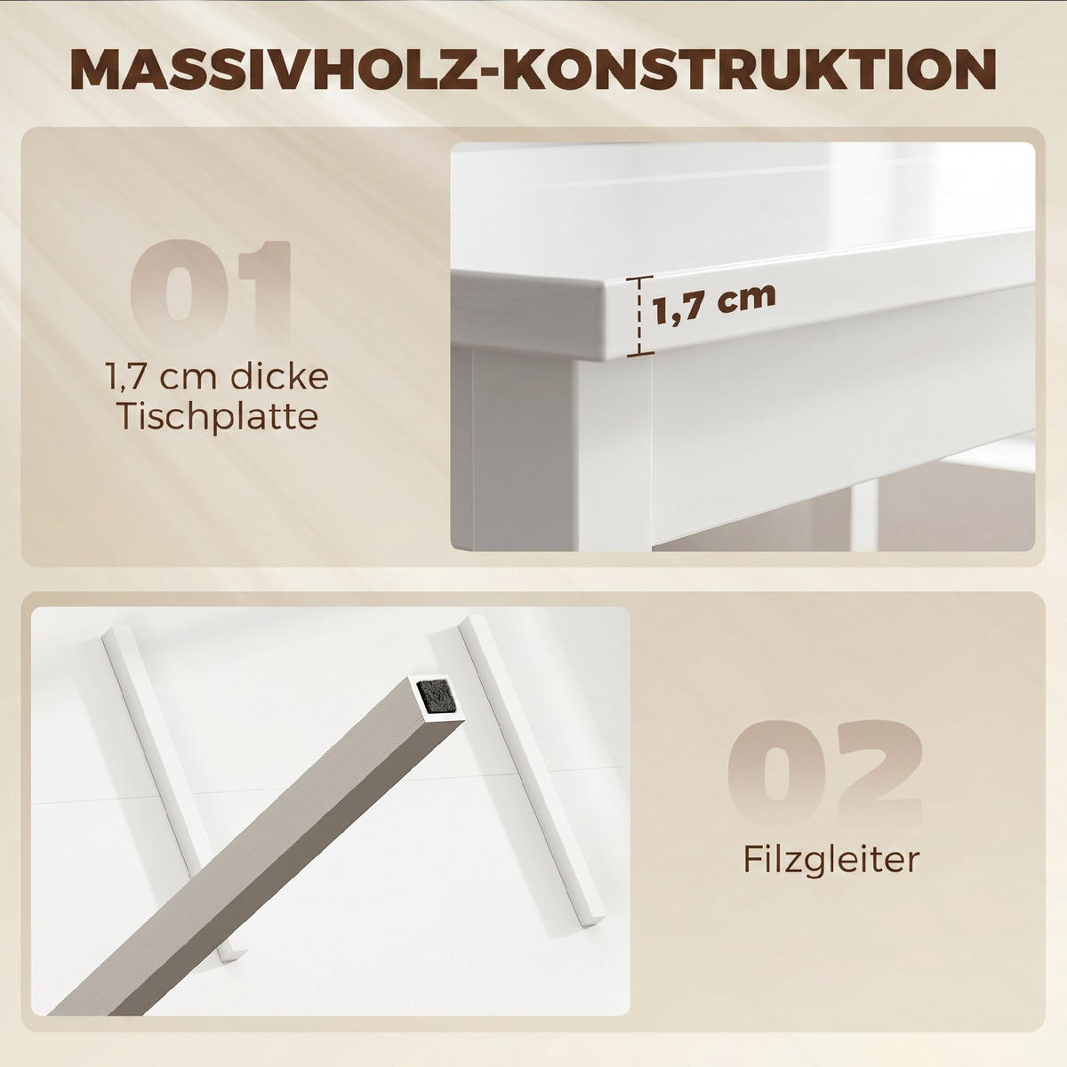ESSGRUPPE mit 1 Tisch und 4 Stühlen Weiß 118.0/73.0/75.0 cm - Weiß, Holz (73/75/118cm)