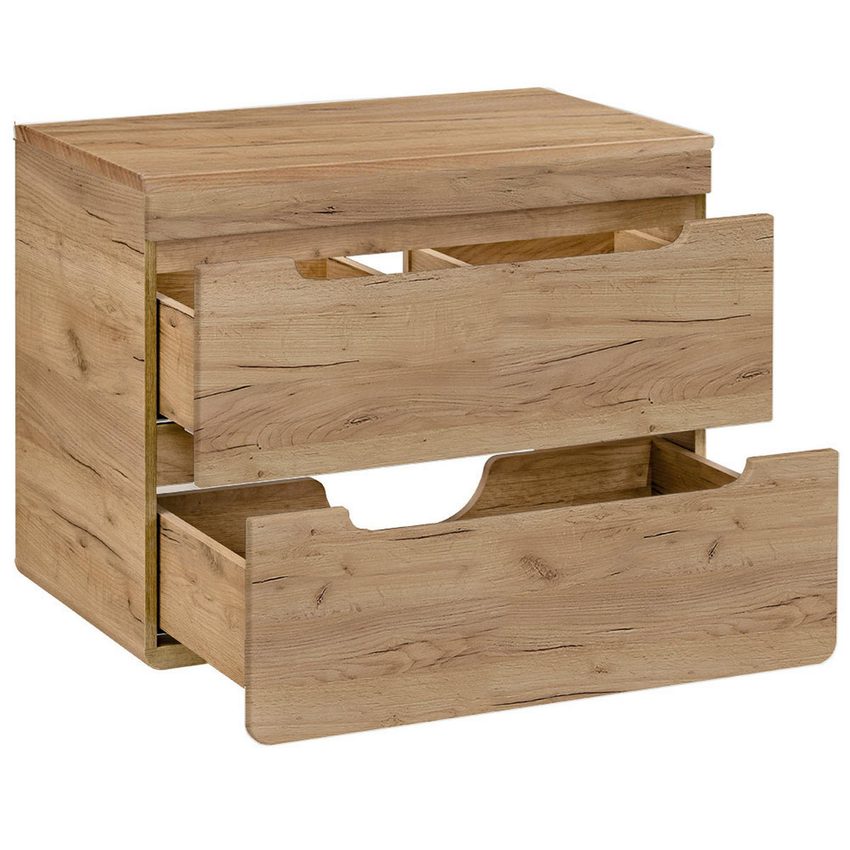 WASCHBECKENSCHRANK Luton-56 - Braun, Holzwerkstoff (81/62/46cm) - Lomado