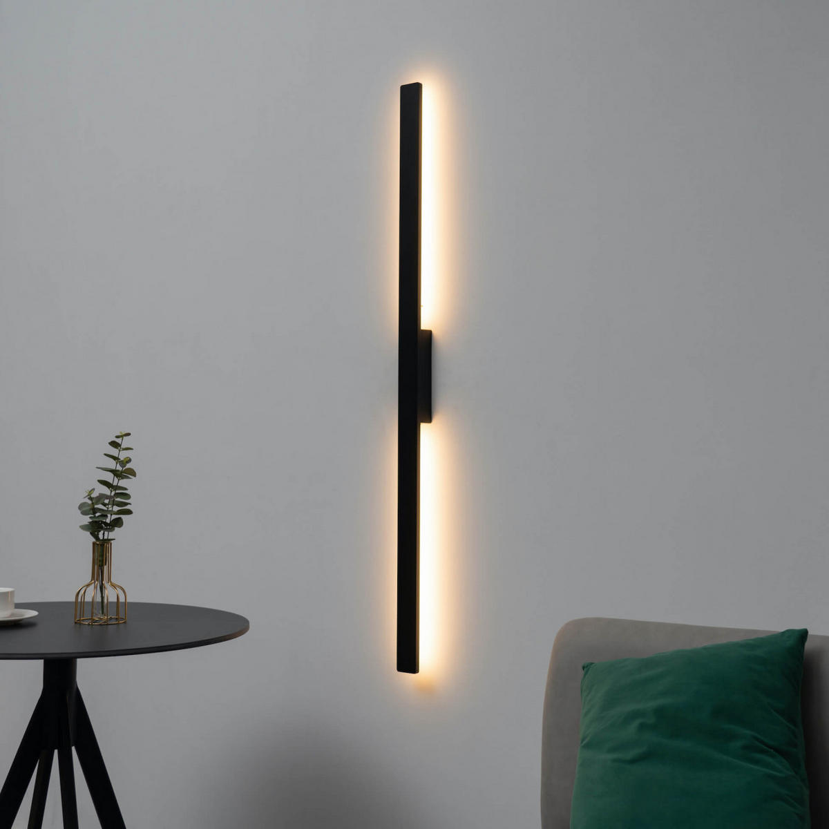 WANDLEUCHTE Sambai, Schwarz, 124cm - Schwarz, Metall (5.2/124/124cm) - KOSILUM
