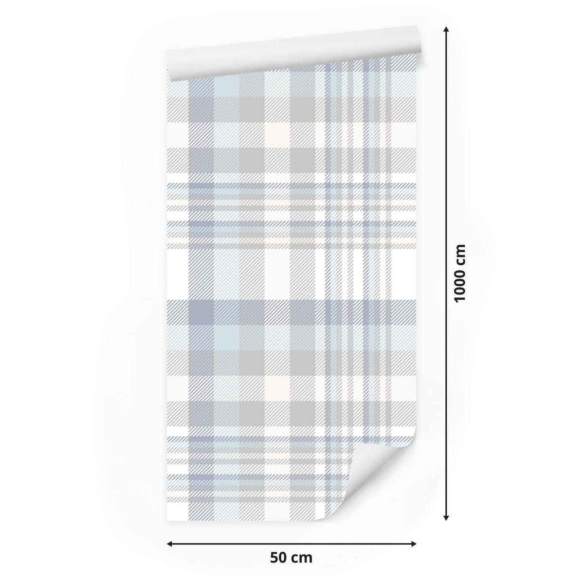 VLIESTAPETE Modernes Karomuster – Grau, Weiß – 50x1000 cm - Weiß/Grau, Papier (50/1000cm) - Muralo