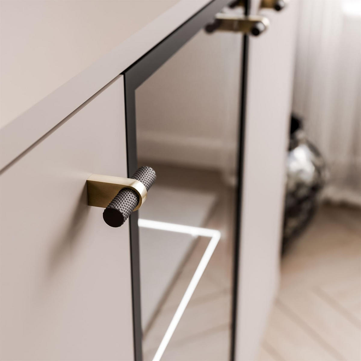 SIDEBOARD ELODIE 3T mit LED-Beleuchtung Kaschmir - Kaschmir, Holzwerkstoff (150/81/40cm) - Lookway