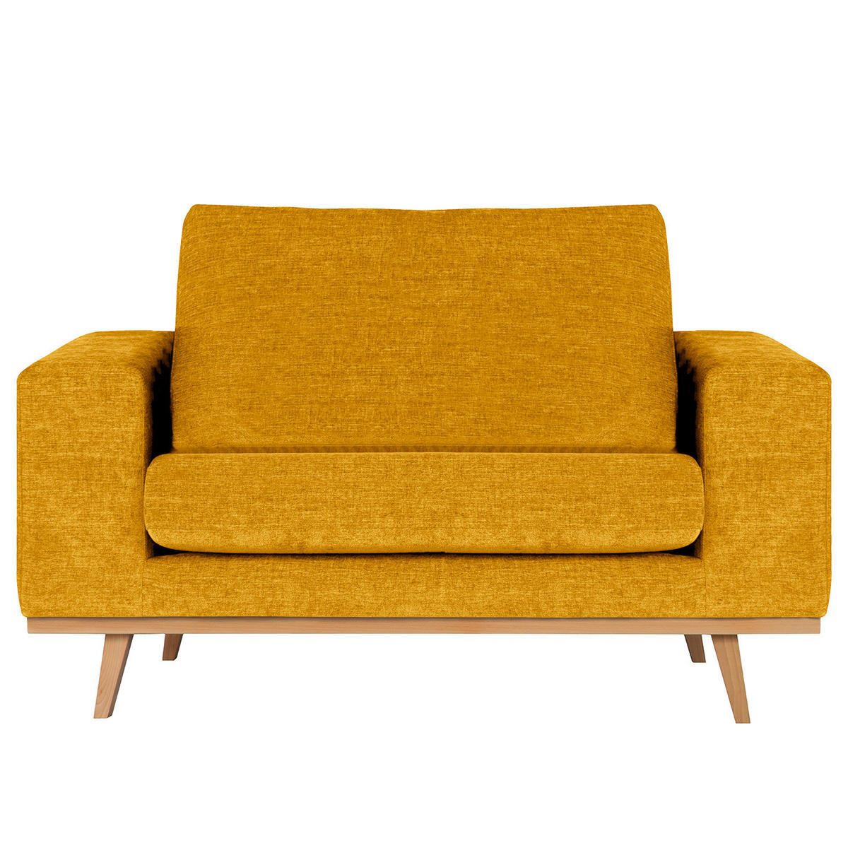 SESSEL - Gelb/Buchefarben, Buchenholz/Textil (122/81/88cm) - home24