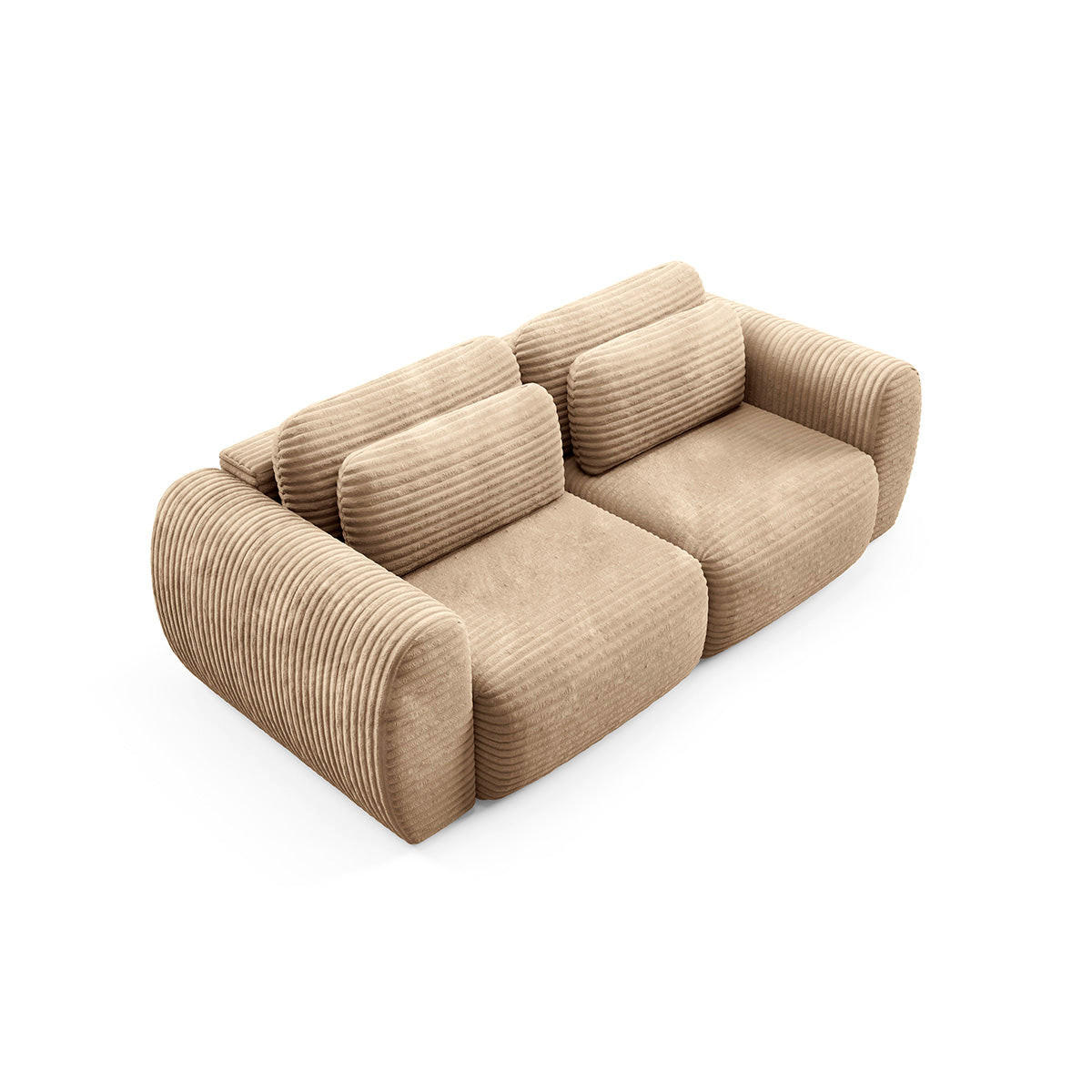 SOFA Camilla 3 Sitzplätze Beige - Beige, Holz (266/95/121cm) - Petits-meubles