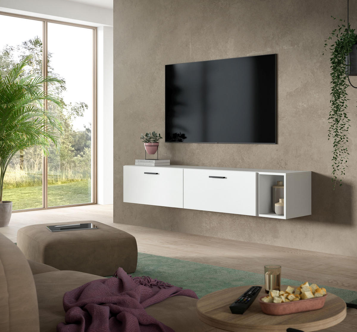 WOHNWAND The One weiß 75/34/34 cm - Weiß, Holzwerkstoff (75/34/34cm) - Xonox