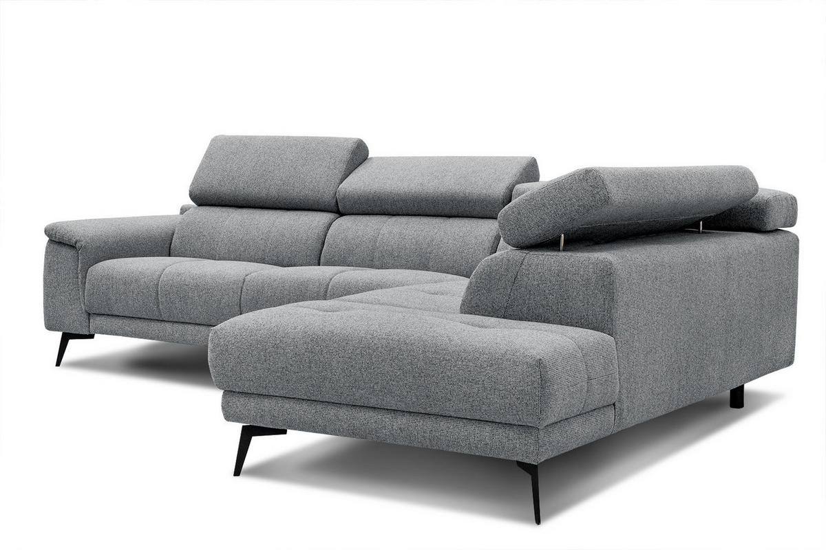 ECKSOFA FIERO 5-Sitzer, grau - Schwarz/Grau, Holzwerkstoff/Textil (290/228cm) - Courtois Laville