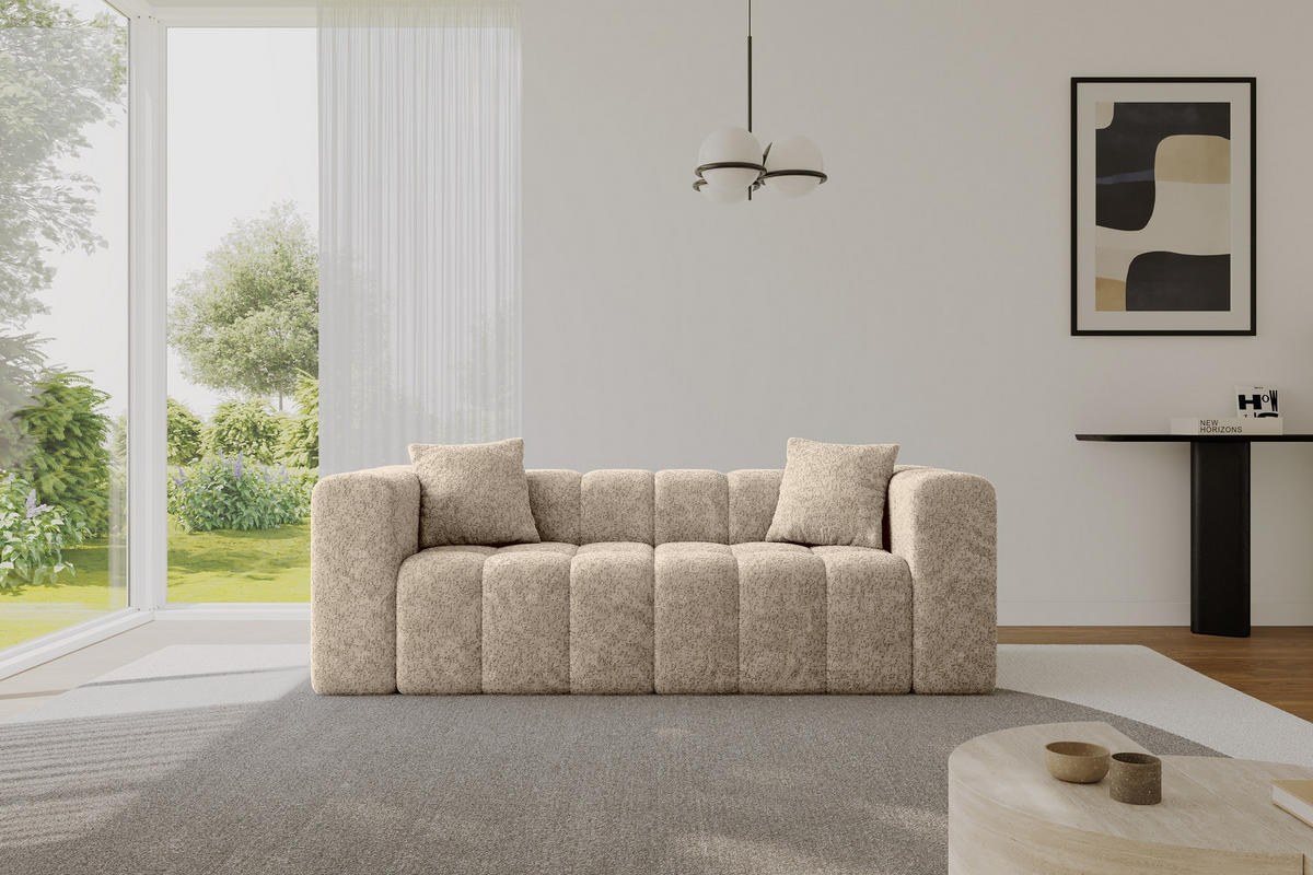 POHOVKA 2-MÍSTNÁ DONY-2 232x90x71 cm Hnědá Žinylka - černá/koňaková, kompozitní dřevo/textil (232/71/90cm) - ALTDECOR