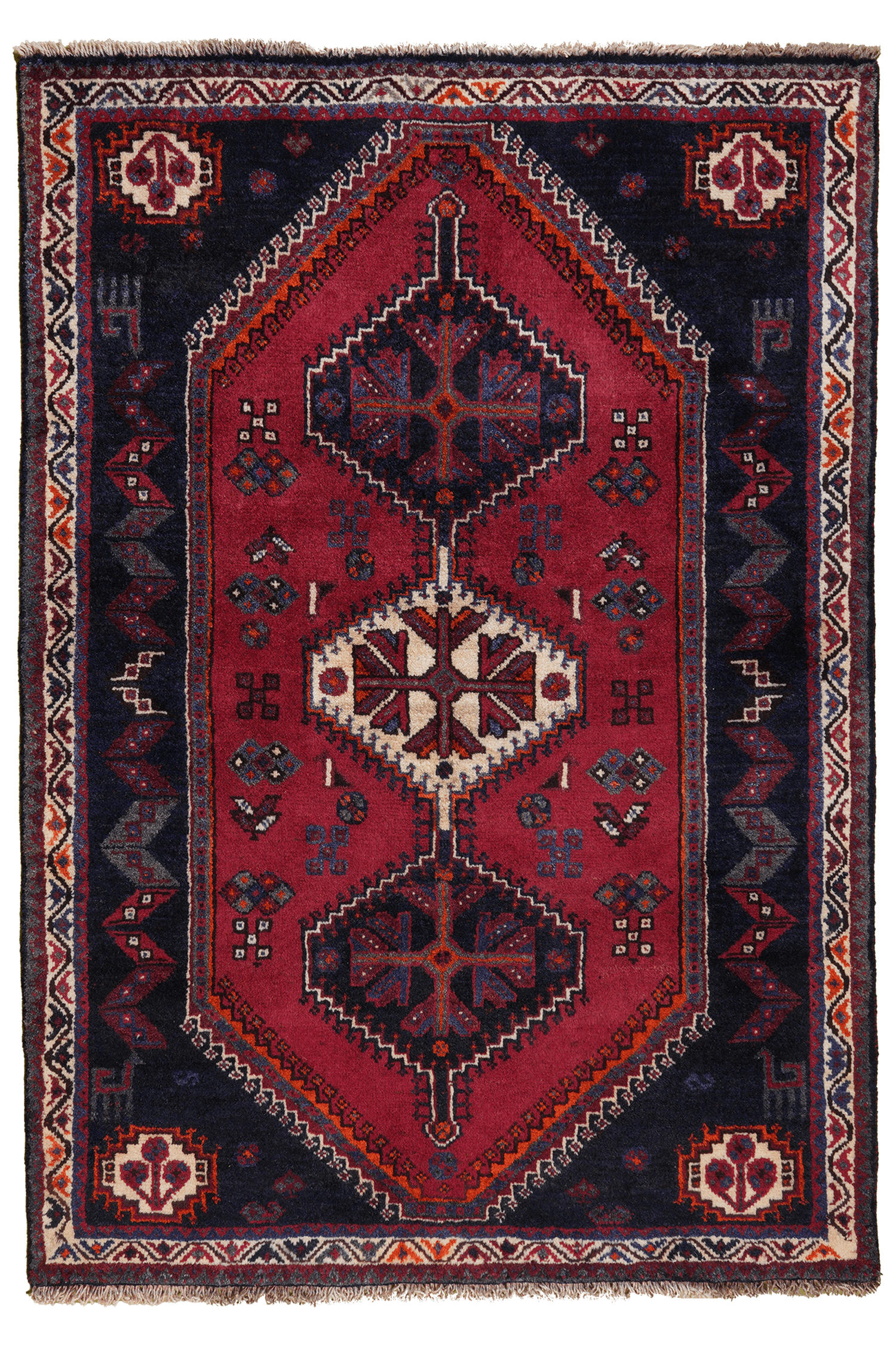 TEPPICH Gashgai Rot 155/108 cm Schurwolle - Rot, Textil (108/155cm) - Looma