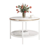 COUCHTISCH CANDY 60/42 cm runden, Weiß / Weiß Hochglanz / Gold - Weiß Hochglanz/Weiß, Metall (60/60/42cm) - Idohome