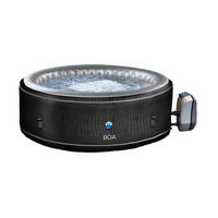 SPA WHIRLPOOL – Rund Ø 195 cm, Selbstaufblasend, Beheizt, Für 5 Personen, Outdoor & Indoor, Krokodil-Optik, Energiesparend, Wartungsfreundlich - Schwarz, Kunststoff (195/70/195cm) - Netspa