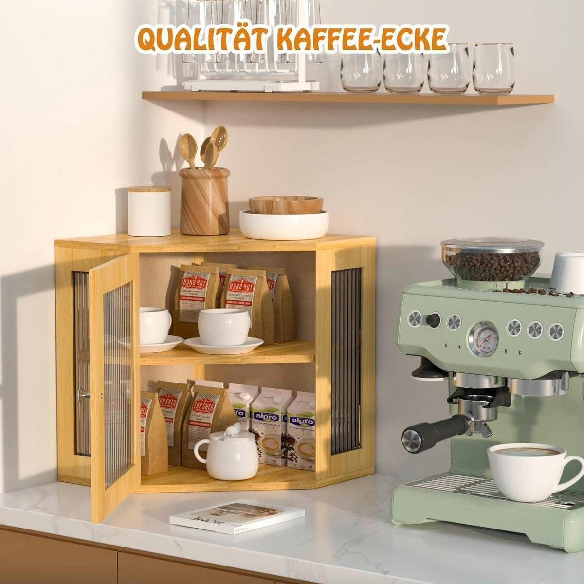 BROTKASTEN Ecke Bambus 32 x 32 x 35 cm - Hellbraun, Naturmaterialien (17.5/31/40cm)