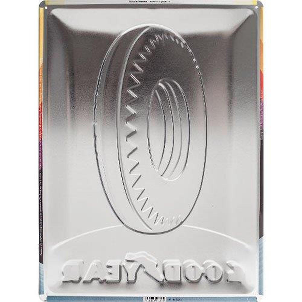 BLECHSCHILD 30/40 cm Goodyear Rainbow Wheel - Multicolor, Metall (30/40/0.2cm) - Nostalgic-Art