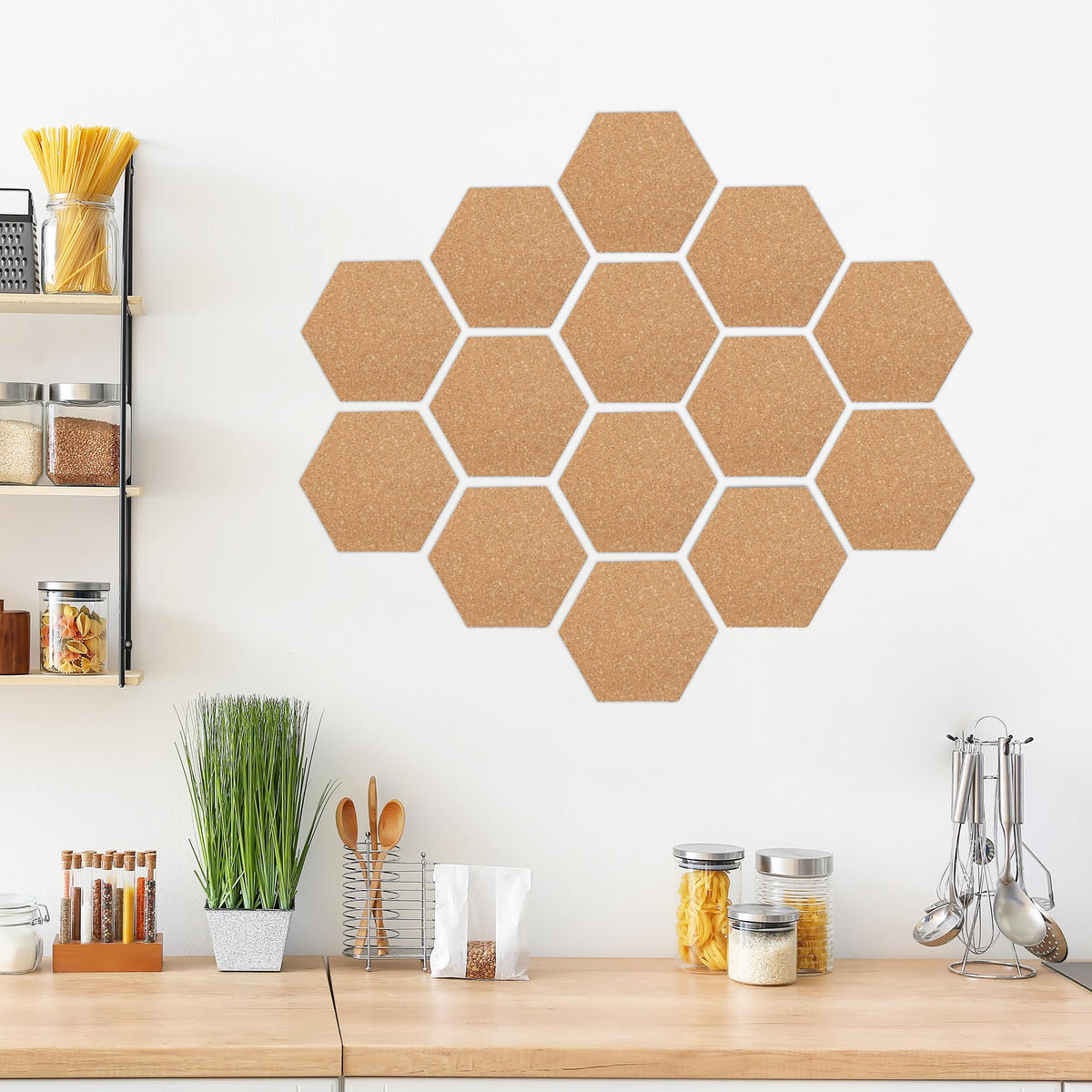 14XKORKPINNWAND - Braun, Naturmaterialien (20/17.5/0.5cm) - Relaxdays