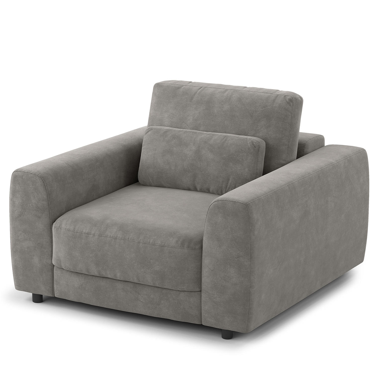 SESSEL - Schwarz/Grau, Kunststoff/Textil (116/80/117cm) - home24