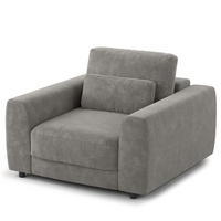 SESSEL - Schwarz/Grau, Kunststoff/Textil (116/80/117cm) - home24