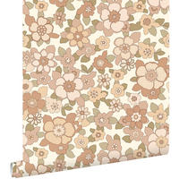 TAPETE Retro Blumen 50 x 900 cm - Braun, Papier (50/900cm) - ESTAhome