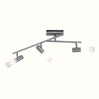 LED DECKENLEUCHTE Stahl Weiß 3 Flammig - Silberfarben, Glas (51.5/42/24cm)