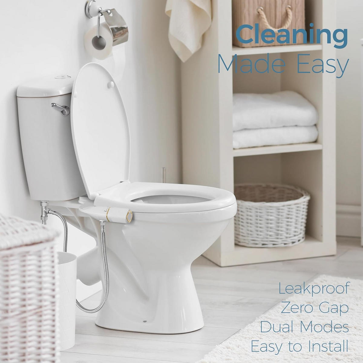 WC-BIDET-AUFSATZ, weiß,45/20/9CM,2er-Pack - Weiß, Kunststoff (20/18/45cm)